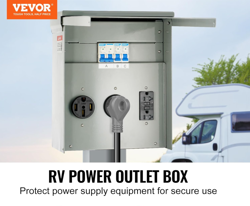 RV / CAR POWER OUTLET BOX WITH A 20/30/50 AMP RECEPTACLE INSTALLED ‎FREE SHIP