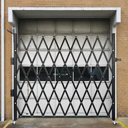 VEVOR SINGLE FOLDING SECURITY GATE ROLLING DOOR GATE 7.1'H X 7.1'W FOLD GATE