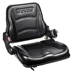 VEVOR UNIVERSAL FORKLIFT SEAT FOLD DOWN TRACTOR SEAT ADJUSTABLE BACK & SEATBELT