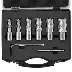 VEVOR ANNULAR CUTTER SET HSS MAGNETIC DRILL BITS 6 PCS WELDON SHANK 1
