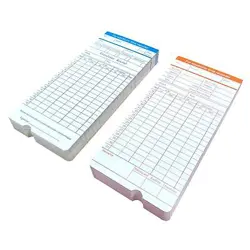 TIME CARDS MONTHLY TIMESHEETS 100 PCS 6 COLUMNS TWO-SIDED ORANGE AND BL...
