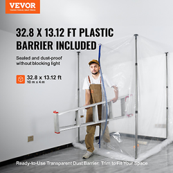 VEVOR DUST BARRIER POLES, 12 FT BARRIER POLES, DUST BARRIER SYSTEM WITH 4 TELESC