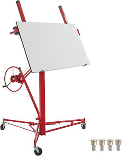 VEVOR DRYWALL LIFT SHEETROCK LIFT 11FT, DRYWALL ROLLING LIFTER PANEL, 150LB JACK