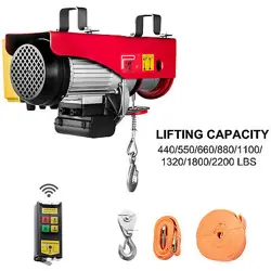 VEVOR 440-2200LBS ELECTRIC HOISTS CRANE WINCH WITH WIRELESS REMOTE CONTROL