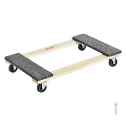 VEVOR FURNITURE DOLLY MOVING DOLLY CASTER 1000 LB CAPACITY 4 ROLLING WHEELS WOOD