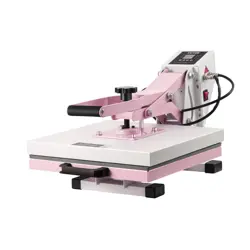 VEVOR HEAT PRESS MACHINE 15X15 IN SLIDE OUT HEAT TRANSFER MACHINE T-SHIRTS PINK