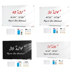 VEVOR MAGNETIC GLASS WHITEBOARD DRY-ERASE BOARD 36X24/72X36/48X32