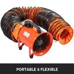 GLOBAL INDUSTRIAL PORTABLE VENTILATION FANS WITH 10' FLEXIBLE DUCTING FAN HOSE
