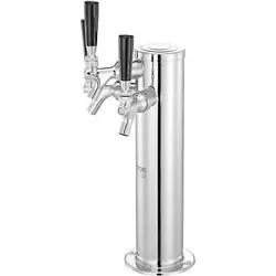 VEVOR TRIPLE TAPS DRAFT BEER TOWER DISPENSER STAINLESS STEEL KEG BEER TOWER