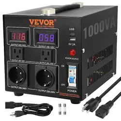 VEVOR VOLTAGE CONVERTER TRANSFORMER 500-5000W HEAVY DUTY STEP UP/DOWN