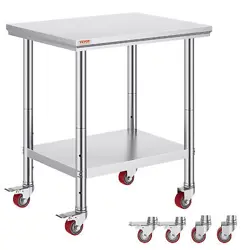 ROLLING STAINLESS STEEL WORK TABLE 30