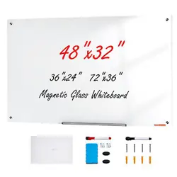 VEVOR MAGNETIC GLASS WHITEBOARD DRY-ERASE BOARD 48
