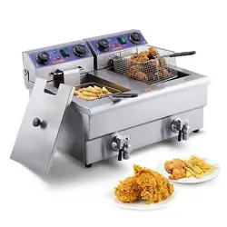 VEVOR COMMERCIAL ELECTRIC DEEP FRYER COUNTERTOP DEEP FRYER WITH DUAL TANKS 3000