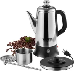 VEVOR ELECTRIC PERCOLATOR COFFEE POT 12-CUP, 304 STAINLESS STEEL COFFEE PERCOLAT