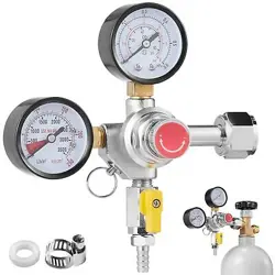VEVOR DOUBLE & TRIPLE GAUGE CO2 REGULATOR 0-60PSI HEAVY DUTY