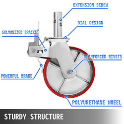 VEVOR SCAFFOLDING WHEELS SET, HEAVY DUTY 4-PACK 8