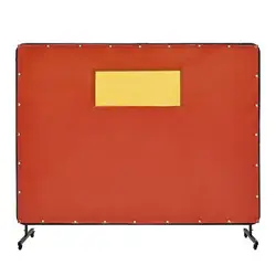 VEVOR WELDING SCREEN WITH FRAME, 6' X 8' WELDING CURTAIN SCREENS, FLAME-RESISTAN
