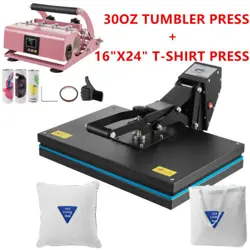 16X24 IN CLAMSHELL T-SHIRT HEAT PRESS MACHINE 30OZ TUMBLER MUG PRESS SUBLIMATION