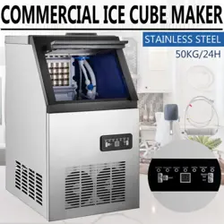 110LBS/24H BUILT-IN COMMERCIAL ICE MAKER UNDERCOUNTER FREESTAND ICE CUBE MACHINE