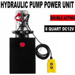 HYDRAULIC PUMP 8 QUART DOUBLE ACTING FOR DUMP TRAILER FORKLIFTS LIFTING PLATFORM