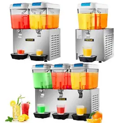 VEVOR COMMERCIAL JUICE DISPENSER COLD BEVERAGE DRINK DISPENSER MACHINE 1/2/3TANK