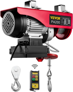 VEVOR 440LBS ELECTRIC HOIST WITH WIRELESS REMOTE CONTROL & SINGLE/DOUBLE SLINGS