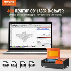 VEVOR 40W CO2 LASER ENGRAVER CUTTER 12X8IN 11.8IPS CUTTING ENGRAVING MACHINE