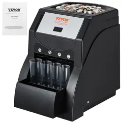 VEVOR PRO USD COIN SORTER COIN COUNTER WRAPPER ROLLER 230 COINS/MIN 4 COIN TUBES