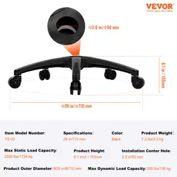 VEVOR OFFICE CHAIR BASE REPLACEMENT 28