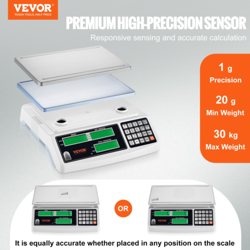 VEVOR INDUSTRIAL COUNTING SCALE 30 KG X 1 G - DIGITAL SCALE FOR PARTS AND COINS