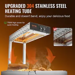 VEVOR FRENCH FRY WARMER ELECTRIC CHIP WARMING DUMP STATION FRIES HEAT LAMP 750W