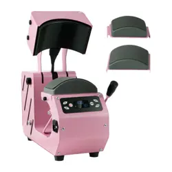 AUTO HAT PRESS CAP HEAT PRESS MACHINE 2 HEATING PADS SUBLIMATION TRANSFER PINK