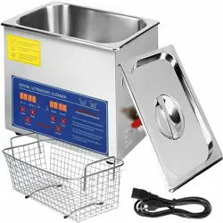 ULTRASONIC CLEANER 10L STAINLESS STEEL CLEANING EQUIPMENT HEATED W/TIMER POWER