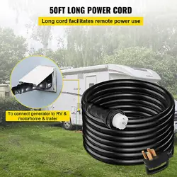 VEVOR 50A 50FT GENERATOR POWER CORD 14-50P TO CS6364 EXTENSION CORD LOCKING RING