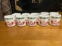 SET 10 VINTAGE TOM AND JERRY AULD LANG SYNE EGG NOG MUGS PUNCH BOWL CUPS XMAS