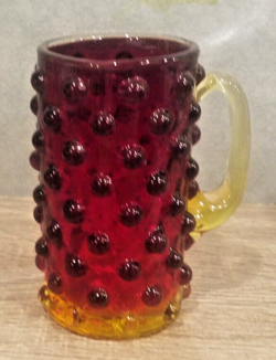 AMBERINA HOBNAIL GLASS