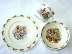 VINTAGE ROYAL DOULTON BUNNYKINS 3 PC NURSERY SET PLATE BOWL MUG FINE BONE CHINA