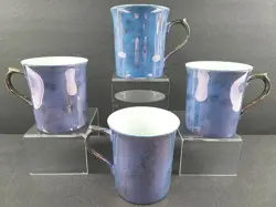 BLUE IRIDESCENT MUGS