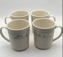 VINTAGE CORELLE CORNING WARE “FIRST OF SPRING” TEA CUPS COFFEE MUGS SET OF 4