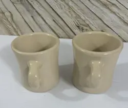 2 VICTOR USA COFFEE MUG CUP HEAVY DINER RESTAURANT WARE WHITE VINTAGE 8 OZ