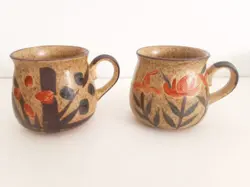 VINTAGE STONEWARE 2 COFFEE MUGS EXCELLENT CONDITION