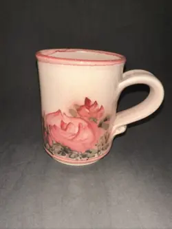 ART STUDIO CERAMIC MUG SIGNED RUTHANN MAZE EAST WEST POTTERY VINTAGE