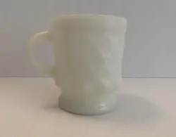 ONE VINTAGE ANCHOR HOCKING FIRE KING KIMBERLY DIAMOND COFFEE CUP MUG WHITE