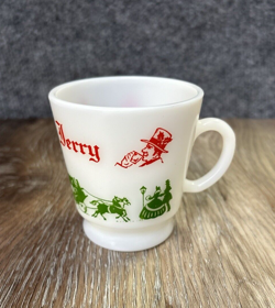 FOOTED MILK GLASS
