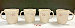 SET OF 4 VINTAGE CORNING WARE CORELLE ENGLISH BREAKFAST COFFEE CUPS MUGS BOHO