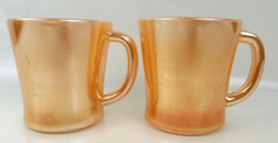 VTG PEACH LUSTRE MILK GLASS MUG VINTAGE ORANGE IRIDESCENT COFFEE CUP MUG