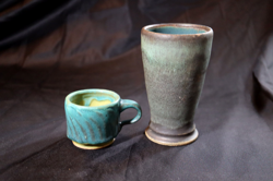 POTTERY TURQUOISE TUMBLER/VASE