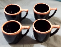 SET OF 4 PFALTZGRAFF COFFEE MUGS GOURMET BROWN DRIP 1-282 VINTAGE MCM