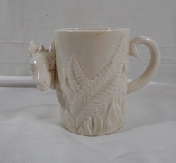 FITZ & FLOYD GIRAFFE MUG WHITE VINTAGE 1977 3.75