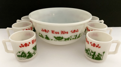 BOWL W/6 MUGS-HAZEL-ATLAS